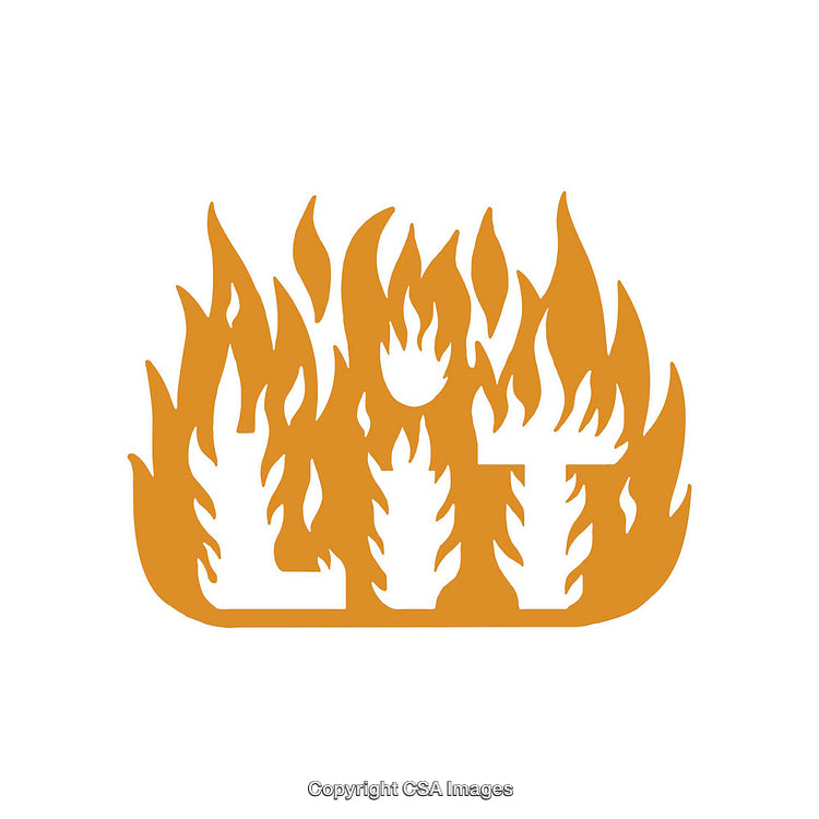 Graphic Design Displaying Fire and Flame Concept with Bold Typography