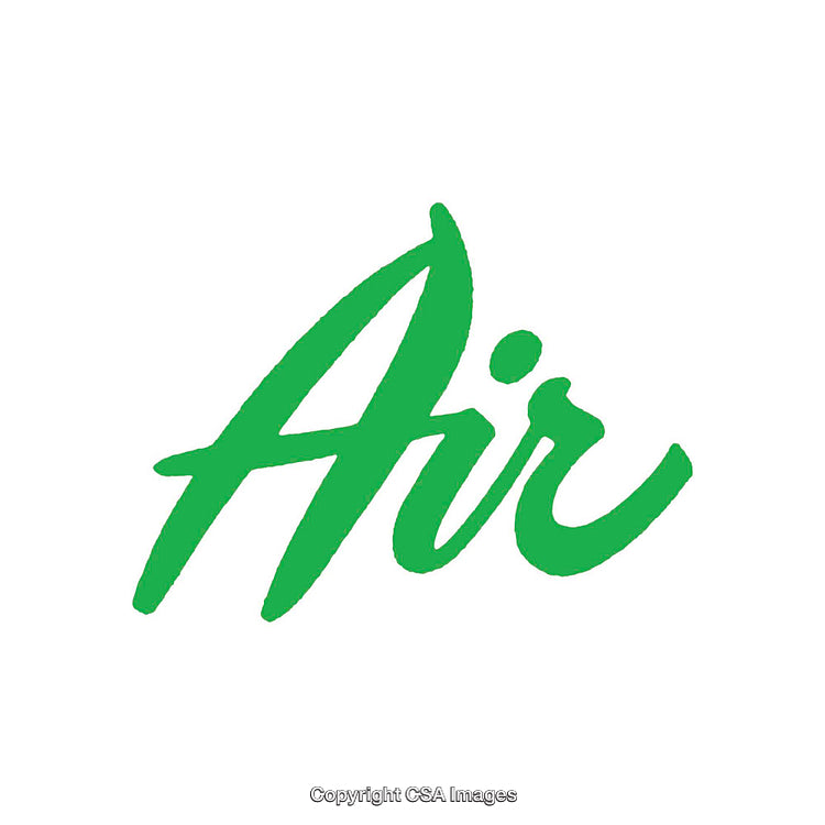 Green Calligraphic Air Text Illustration on White Background