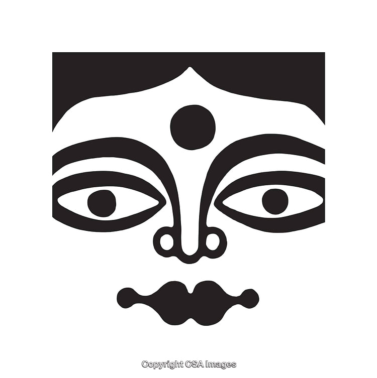 Monochrome Sacred Eyes Symbol in Line Art Style for Graphic Use