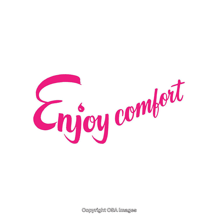 Pink Calligraphy Displaying Enjoy Comfort Elegantly Written in Bold Typography