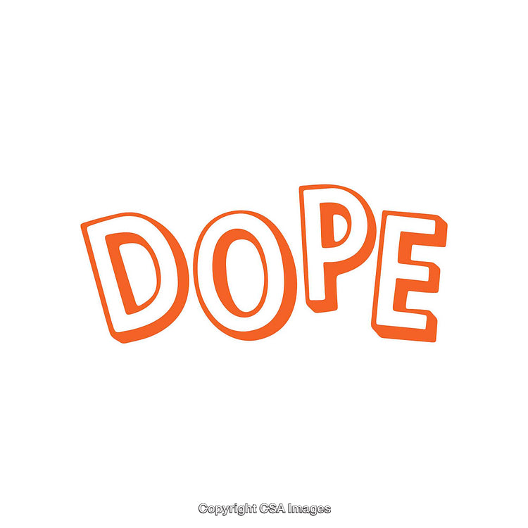 Typography Design Featuring 'Dope' Text in Bold Orange Lettering