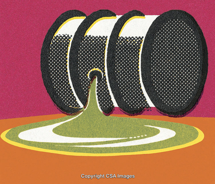 Pop Art Illustration of Barrel Spilling Liquid on a Vibrant Background