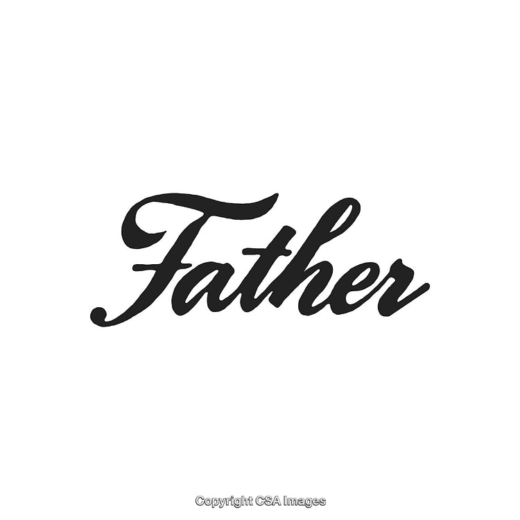 Stylized Typography Artwork Highlighting the Word 'Father' in Elegant Script