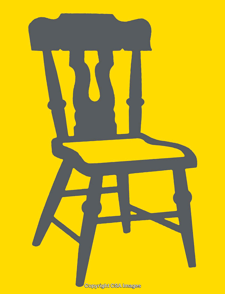 Minimalist Silhouette of Chair With Yellow Background Artwork