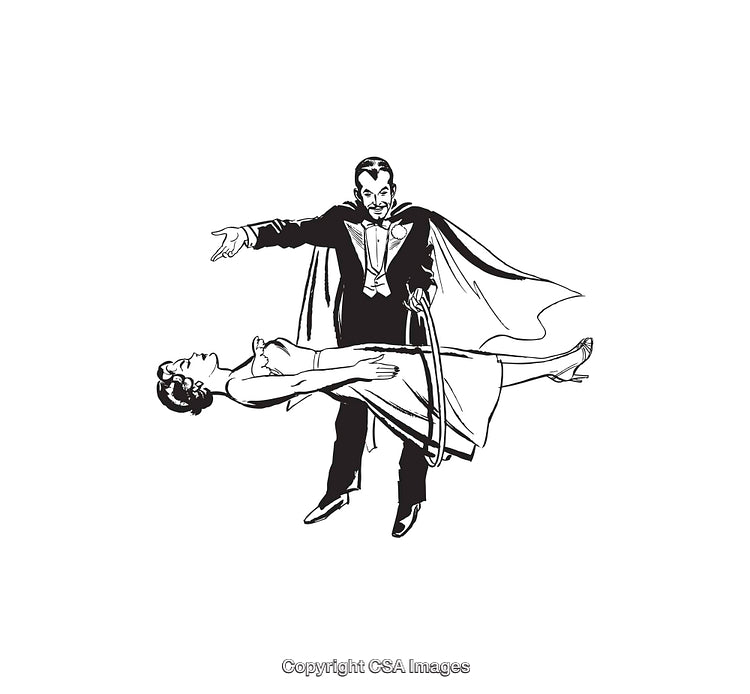Vintage Line Art of a Magic Performance Featuring Levitation Trick