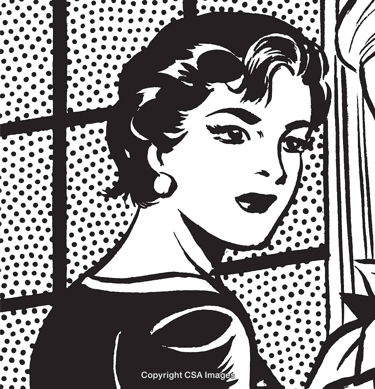 Retro Comic Style Woman in a Vintage Pop Art Illustration