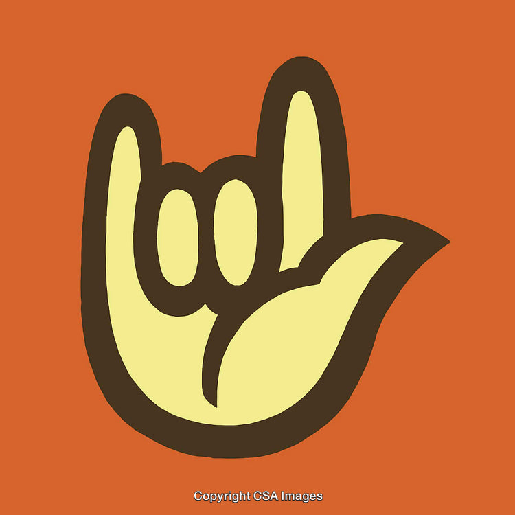 Stylized Gesture in Vibrant Yellow and Orange Line Art Illustration