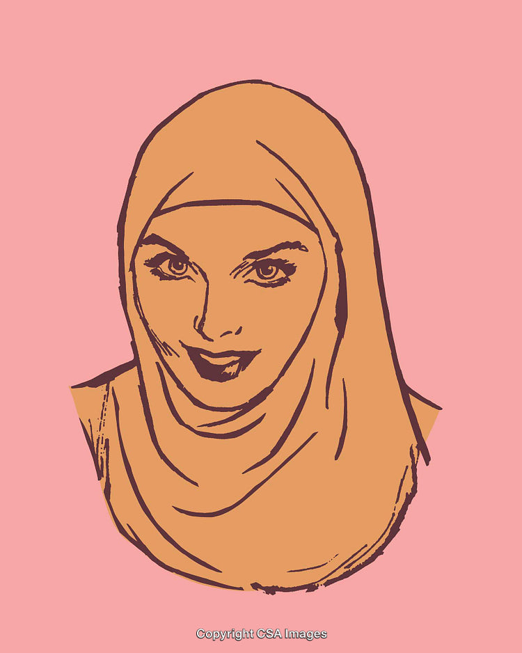 Illustration of a Smiling Woman in Minimalist Line Art Style