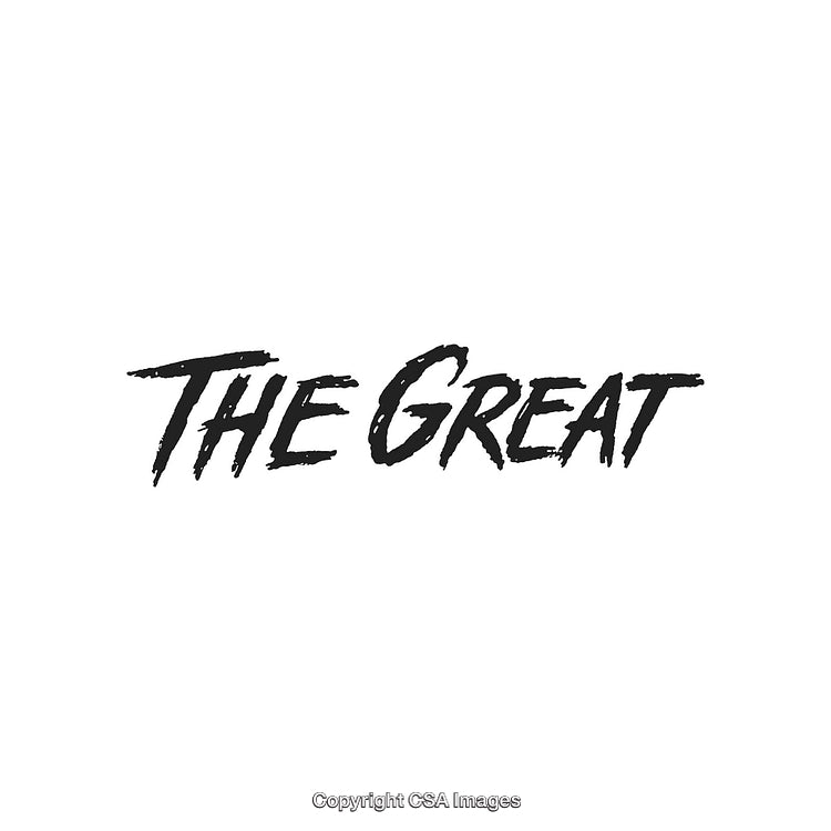 Stylized Black Font Text 'The Great' on Clean White Background