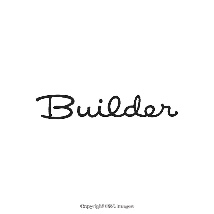 Elegant Handwritten Builder Text on White Background
