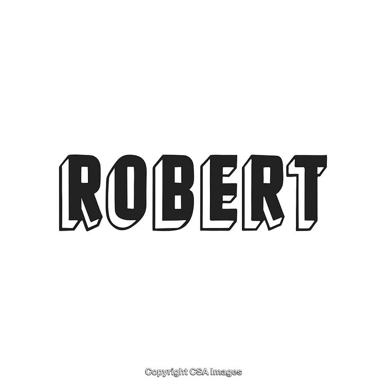 Bold Black Text Spelling 'Robert' with Unique Block Style Design