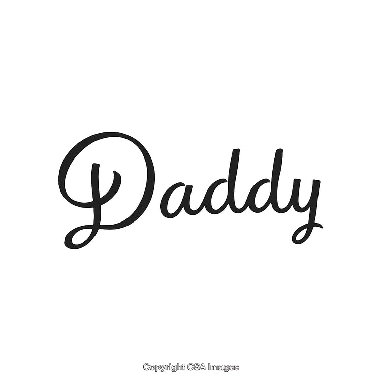 Elegant Cursive Typography of the Word 'Daddy' in Black