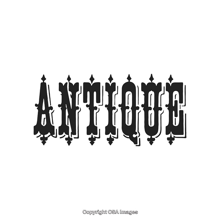 Antique Decorative Typography with Vintage Elements in Black and White Design