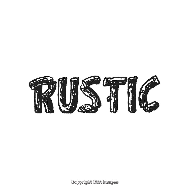 Rustic Text Illustration with Hand Drawn Vintage Style in Black and White
