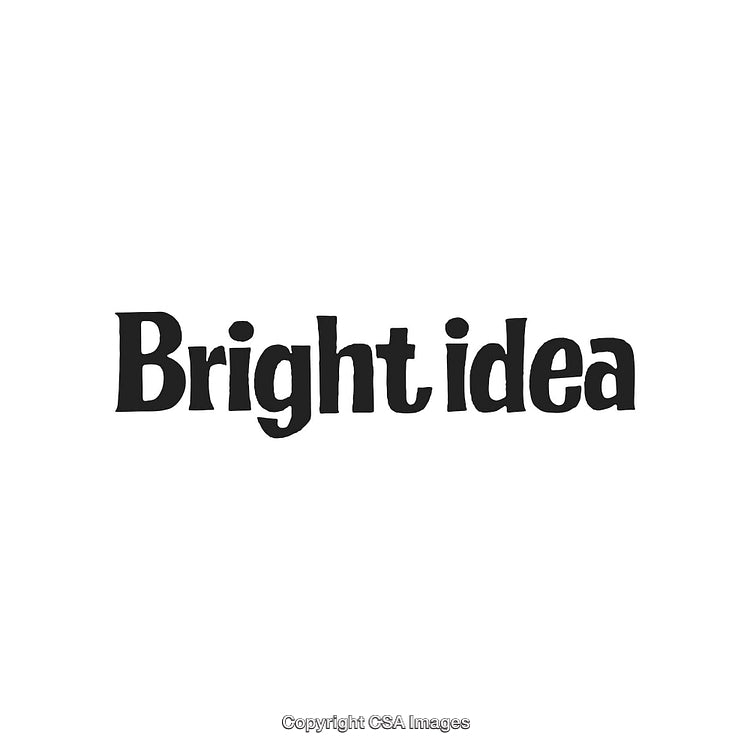 Stylish Typography Displaying 'Bright Idea' on a White Background