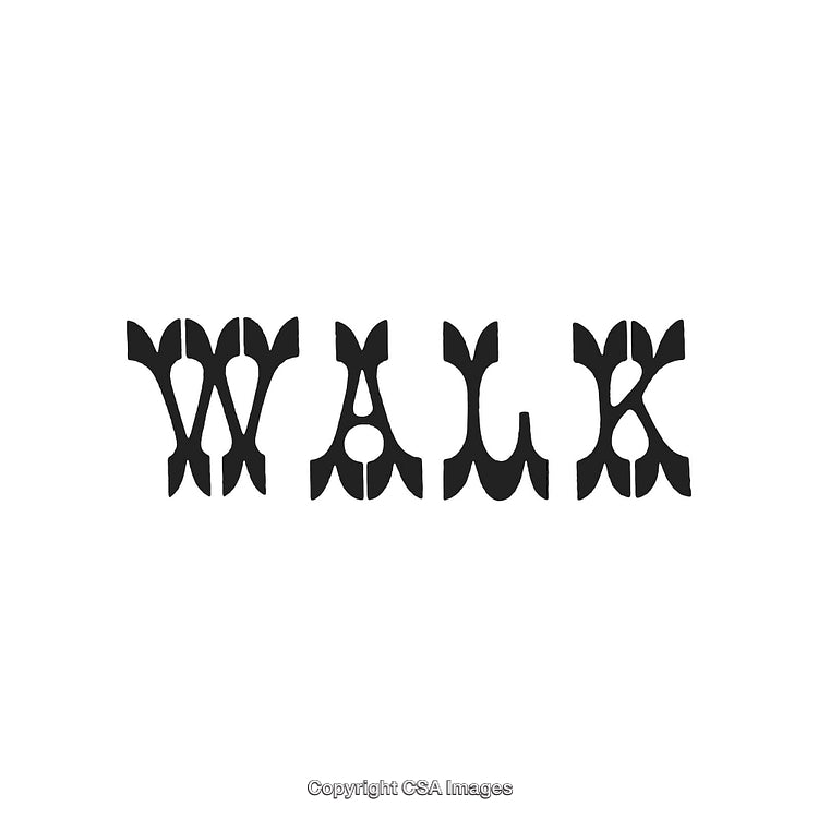 Creative Typography Design Featuring the Word Walk in Black Stylish Text