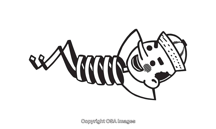 Black And White Line Art Illustration of Spring-Character Design