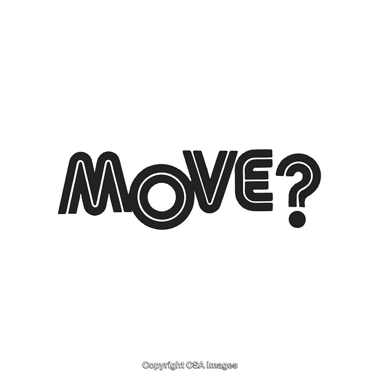 Stylized Typography Design Featuring the Word Move with a Question Mark