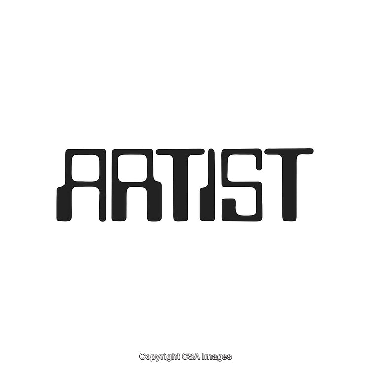 Creative Artist Text in Unique Artistic Font Style on White Background
