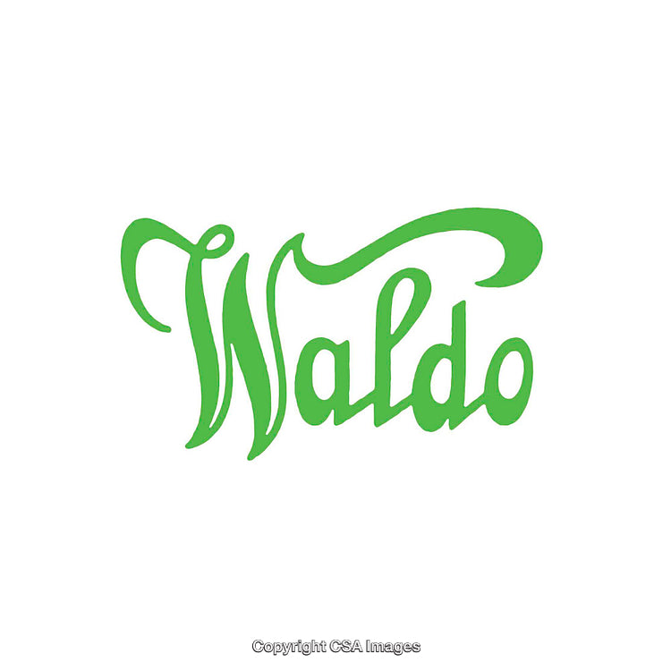 Creative Green Waldo Typography with Whimsical Lettering Design