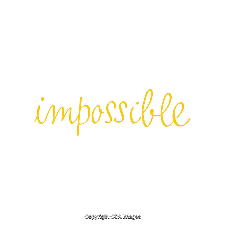 Yellow Handwritten Typographic Art of the Word 'Impossible'