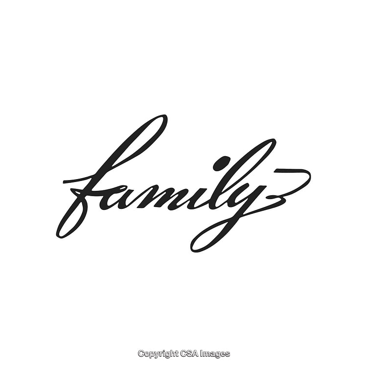 Elegant Typography Design Featuring the Word Family in Stylish Script Font