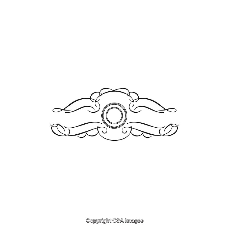 Elegant Black and White Ornamental Design with Decorative Curves