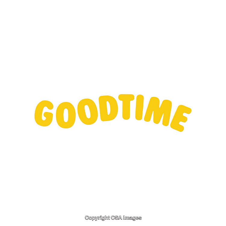 Yellow Goodtime Text on Background With Fun Typography Design