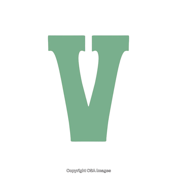 Green Bold Letter V on a White Background Displayed in Minimalist Style
