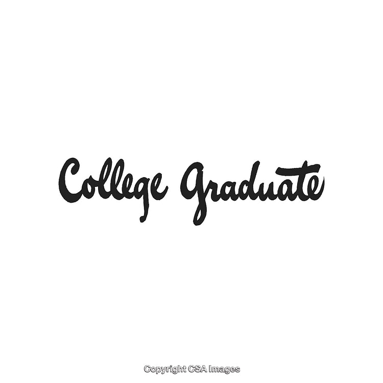 Elegant Handwritten Text Displaying "College Graduate" on White Background