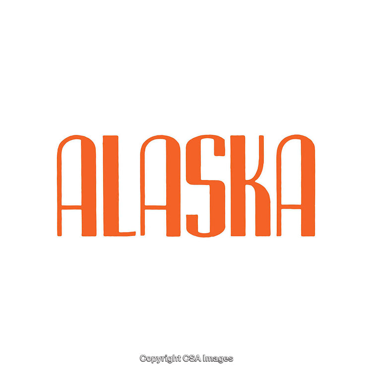 Orange Text Highlighting The Word Alaska in Bold Typeface