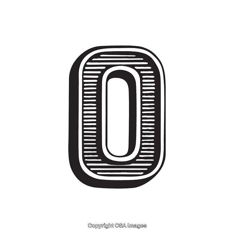 Stylized Illustration of the Letter O in a Retro Design