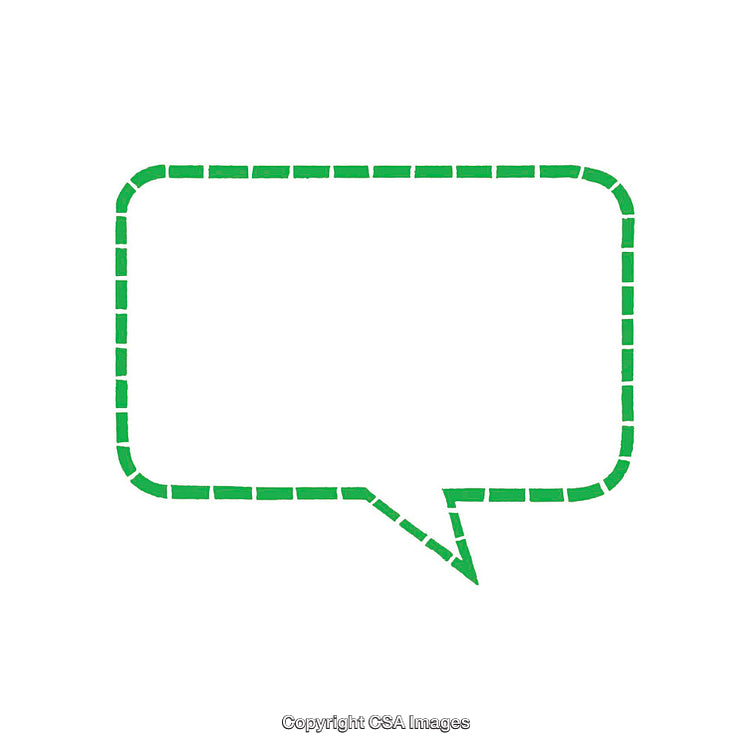 Green Dotted Speech Bubble Illustration on White Background