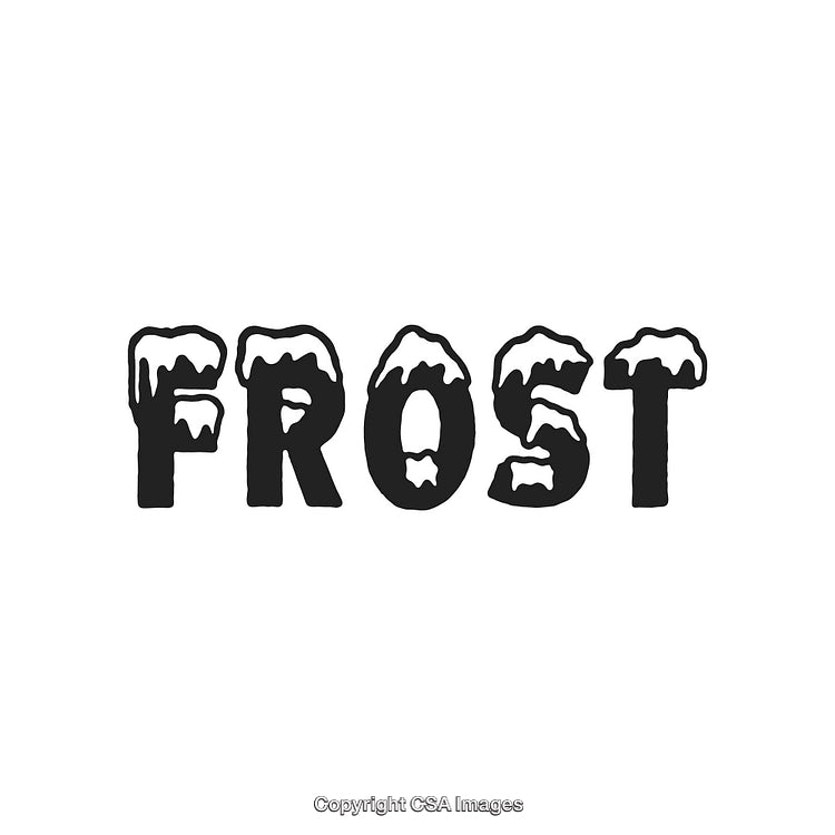 Snow-Covered Frost Text Design with Winter Theme