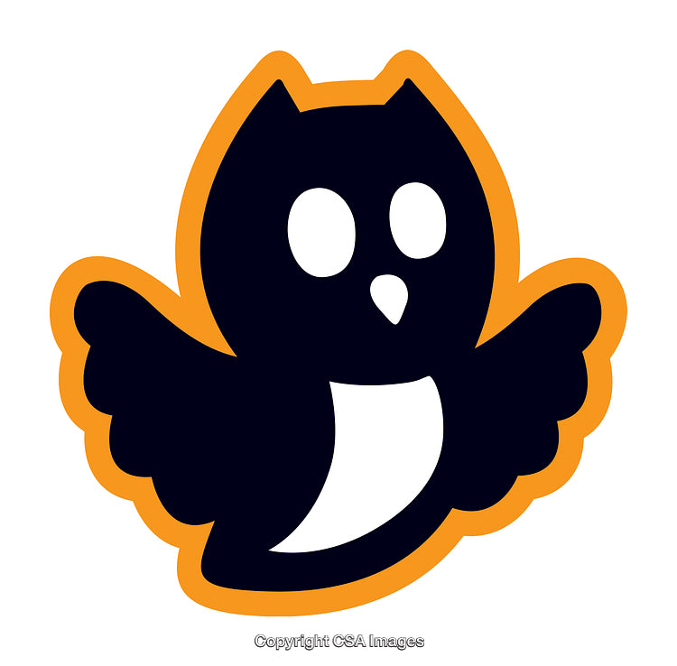 Cute Cartoon Owl Flying with Bright Orange Trim Design