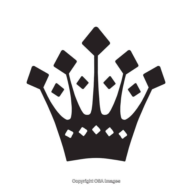 Elegant Black and White Minimalist Crown Icon Design