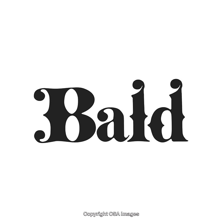 Bold Typography Featuring the Word 'Bald' in a Decorative Font Style
