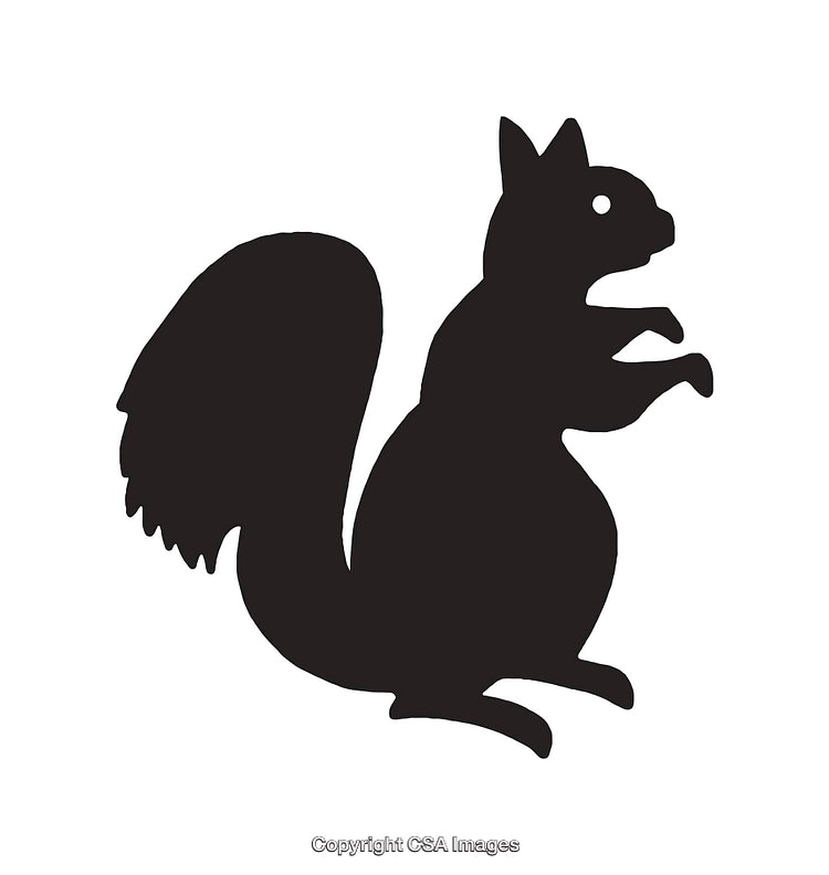 Silhouette Illustration of a Squirrel in Black and White