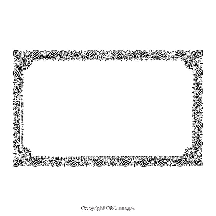 Intricate Black And White Decorative Border With Ornate Design Details