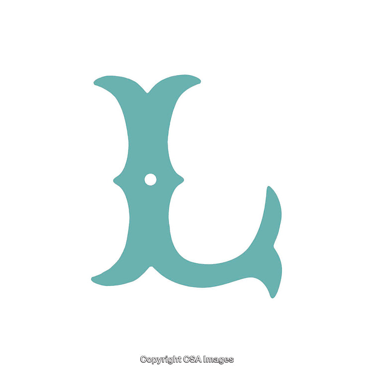 Stylized Letter L Design in Minimalistic Teal Artwork