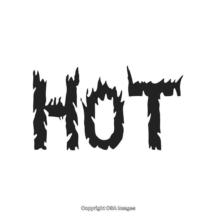 Burning Text Art Featuring the Word 'Hot' in a Fiery Style
