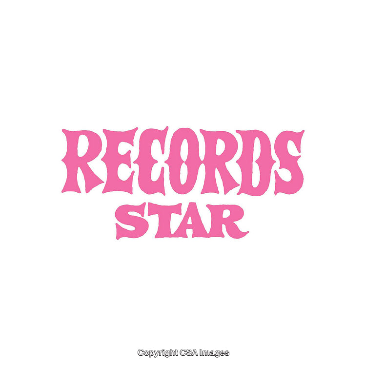 Pink Retro Styled Typography Featuring 'Records Star' on White Background