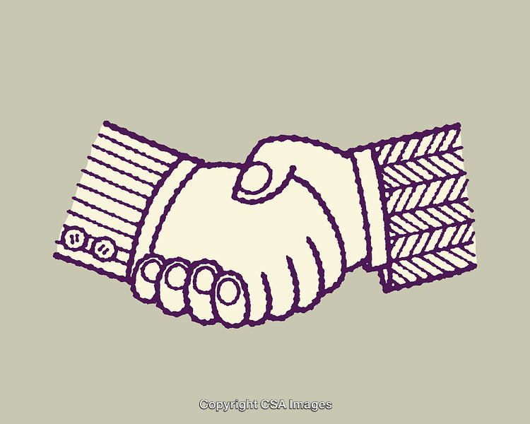Illustration of a Handshake Signifying Cooperation and Trust