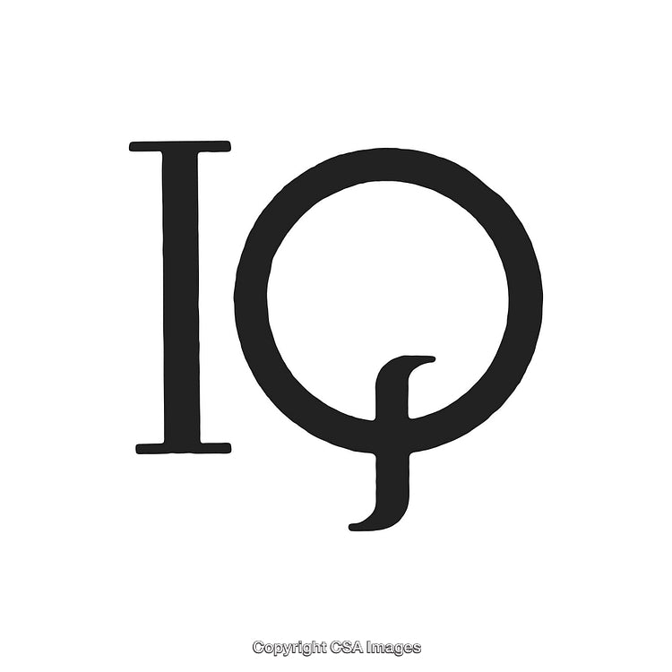 Minimalist Typography Design Featuring IQ Letters in Black