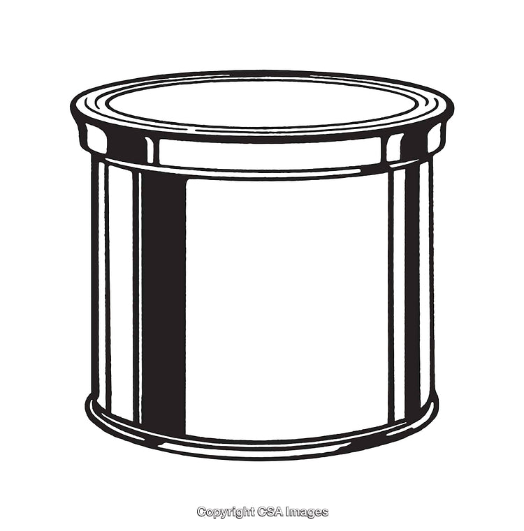 Black and White Line Art Illustration of a Cylinder Container