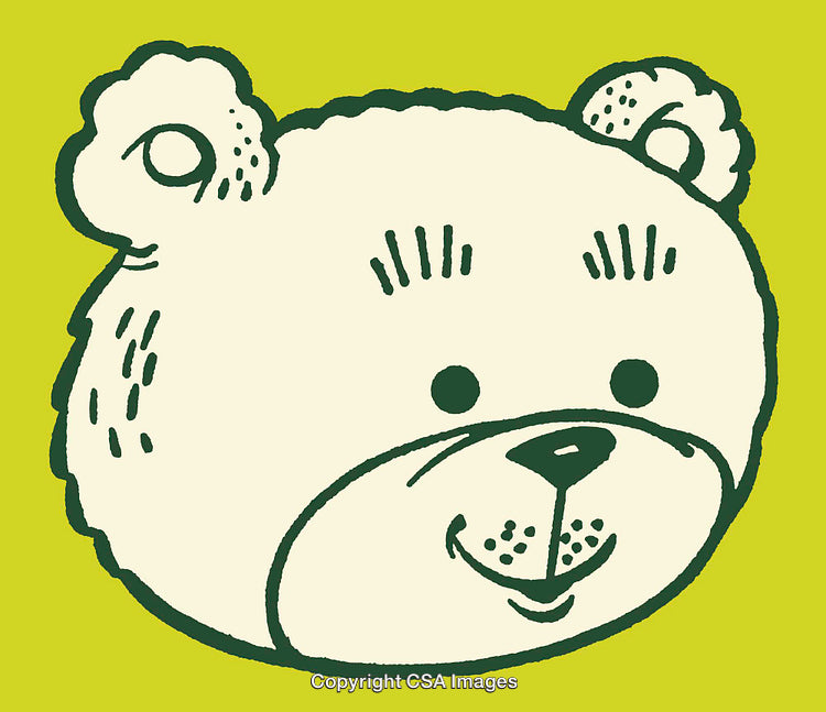 Smiling Cartoon Bear Illustration on Light Background