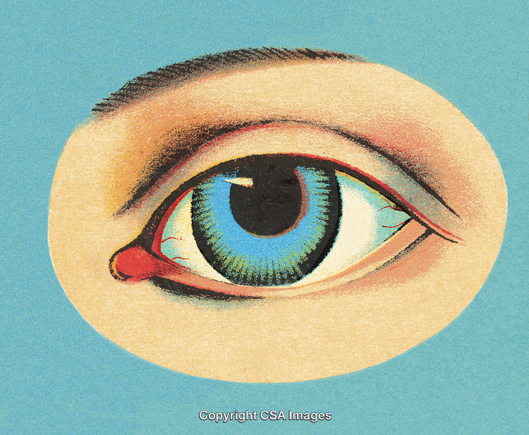 Colorful Artistic Rendering of a Blue Eye on a Bright Background
