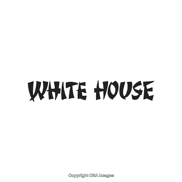 Stylish Black Text of White House Isolated on a Plain White Background