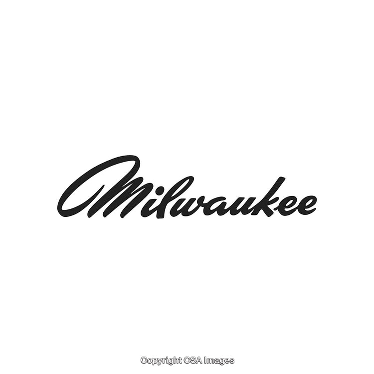Stylized Black Milwaukee Script Logo on White Background for Branding