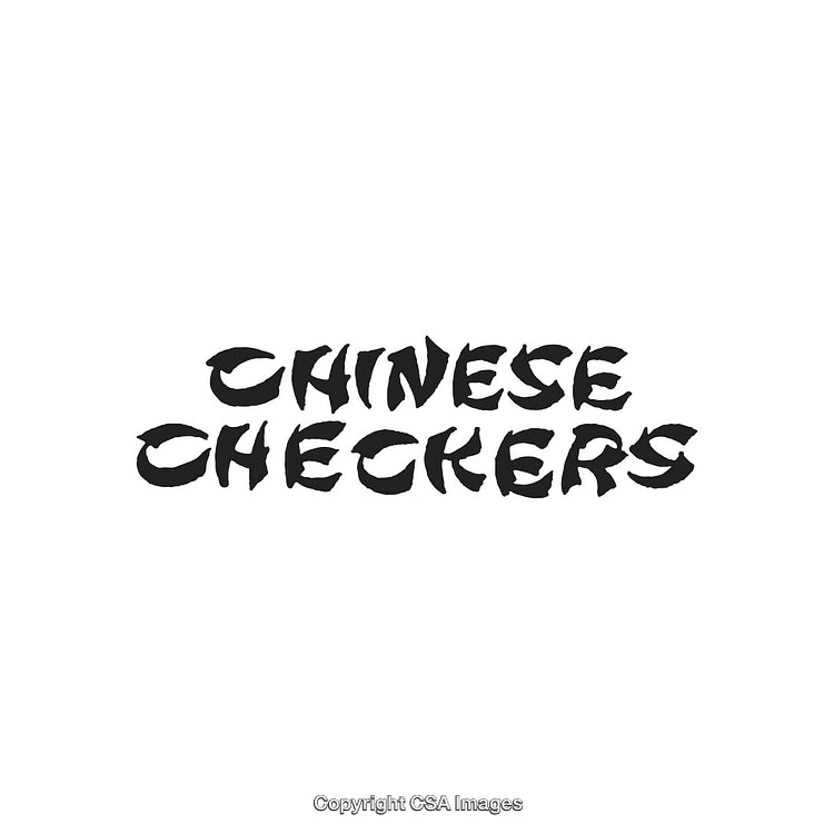 Bold Chinese Checkers Text in Artistic Calligraphy Style on White Background